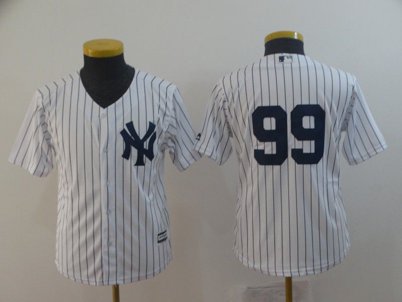 Youth New York Yankees #99 Judge White Game MLB Jerseys